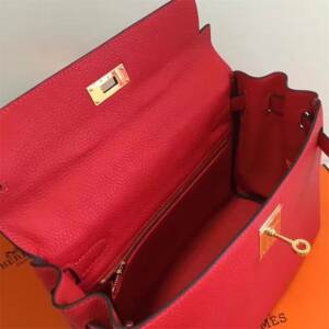 Bolsa Couro Hermes Vermelha Birkin