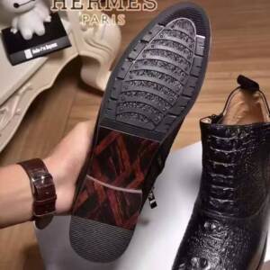 Bota Cano Baixo Couro Hermes