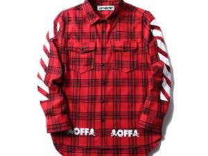 Camisa manga longa xadrez Off White