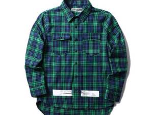 Camisa manga longa xadrez Off White