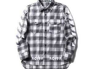 Camisa manga longa xadrez Off White