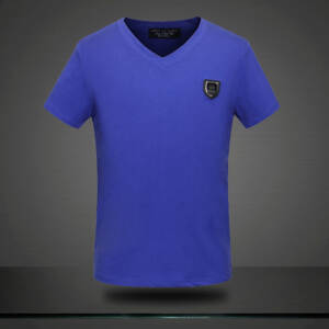 Camiseta Gola V Azul Philipp Plein