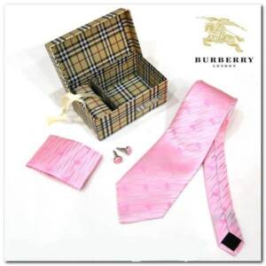 Kit Gravata+Lenço+Abotoaduras Burberry