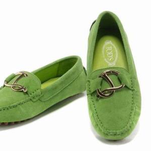 Mocassim Verde de Couro Tod's