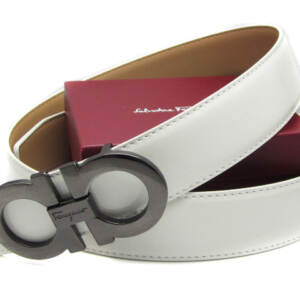 Salvatore Ferragamo Cinto de Couro Branco