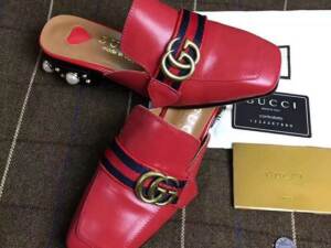 Sandália Mule chinelo slipper couro Gucci