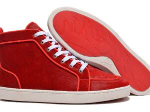 Tênis Cano Alto Couro Vermelho Christian Louboutin