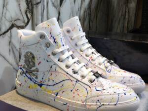 Tênis cano alto de couro Philipp Plein