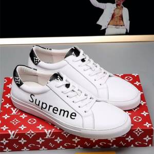 Tênis couro Louis Vuitton x Supreme