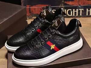 Tênis masc. de couro Gucci