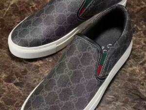 Tênis masc. de couro Gucci